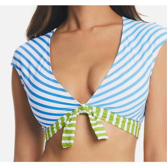 Bleu Rod Beattie Coldwater Blue Smooth Operator Swim Cop Bikini Top 10 NWT - Picture 1 of 1
